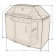 Premium BBQ Grill Gasgrill Abdeckhaube, 4 Jahreszeiten Schutzhülle, Abdeckung Size S Square, 134,5 x 57 x 119 x 112 cm, beige