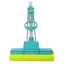 Ninja® Universal Doppelwringer Wischmop mit Super Saugschwamm, 28 cm Wischbreite, Teleskopstiel bis 135 cm Länge