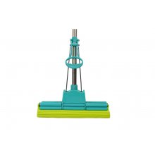 Mr. Fantastic® Profi Wischmop, Doppelwringer Mop mit Super Saugschwamm, 38 cm Wischbreite, Edelstahl Teleskopstiel bis 140 cm Länge