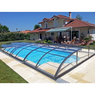 Schwimmbad Überdachung, Poolüberdachung Alukov Azure Flat Compact V
