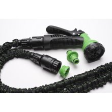 Flexibler Gartenschlauch MAGIC FleXx, 10 > 30 Meter, carbon/green, inkl. 8 in 1 Düse mit Feststellfunktion