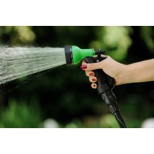 Flexibler Gartenschlauch MAGIC FleXx, 10 > 30 Meter, carbon/green, inkl. 8 in 1 Düse mit Feststellfunktion