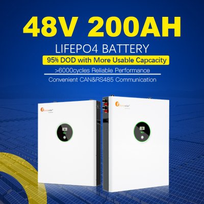 10 KWH Solar Stromspeicher LBPA48200, 48V 200AH, LiFePO4 Batteriespeicher mit LCD Anzeige