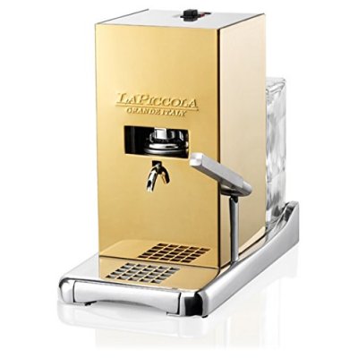 La Piccola Espresso Maschine für E.S.E. Pads (Style Gold), 500 Watt, 18 Bar, klein und fein