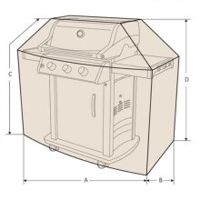 BBQ Cover, Abdeckhaube, Size M Square,152,5 x 57 x 119  x...