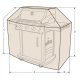 BBQ Cover, Abdeckhaube, Size M Square,152,5 x 57 x 119  x 112 cm, marine