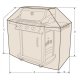 BBQ Cover, Abdeckhaube, Size Size XXXL Square,190 x 70 x 130  x 117 cm, marine